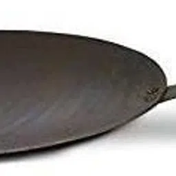 RJ kitchenware Store Iron tawa for roti chapati Tawa For Roti/ Paratha wooden handle Tawa 27 cm diameter-image-0