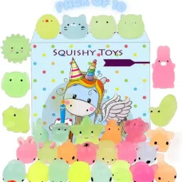 Mochi Squishy Toys Glow in The Dark for Party Favors, Mini Kawaii Cute Animal - 3 cm-0