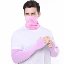 aadikart Pink Arm sleeve and Pink face cover for Men & Women Combo-picture-3