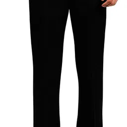 heevis Men Regular Fit Black Lycra Blend Trousers-picture-2