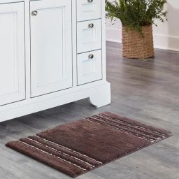 Chocolate Stripe Polyester 24x16 Inches Max Absorbant 1 Bathmat By Obsessions-picture-3