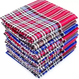 Fassify 100%Cotton Silkysoft Handkerchief for All|SoftHandfeel|UltraCompact|Largesize ["CHECKED MULTICOLOR"] Handkerchief-image-82