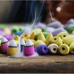 Backflow Incense dhoop cones (100 pcs) Scented Cones ,Chandan Sandalwood Flavour Scented Back Flow Smoke Cone for Fragrance, Budha, backflow Burner, Ganesha, Smoke Fountain-(K45LK) Jasmine, Rose, Lavender, Sandal Dhoop-11