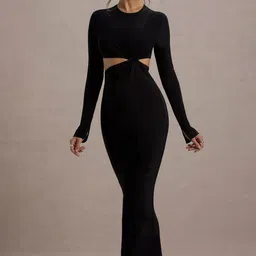 metronaut Women Bodycon Black Maxi/Full Length Dress-picture-41