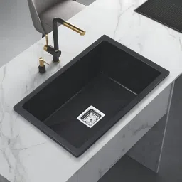 Quartz sink/ Black colour/ Single bowl/ 24*18 Inches/ Scratch proof A04 Under Counter Basin-image-55
