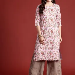 Women Floral Print Viscose Rayon Straight Kurta-image-52