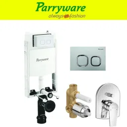 Half Frame Concealed Cistern, with divater body upper Praseo set of 1 pic 202 Dual Flush Tank-15