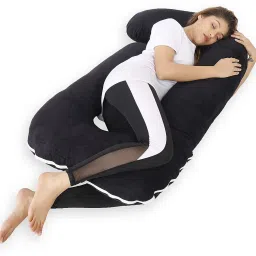 ultra soft j shaped pillow Polyester Fibre, Microfibre Solid Pregnancy Pillow Pack of 1-image-83