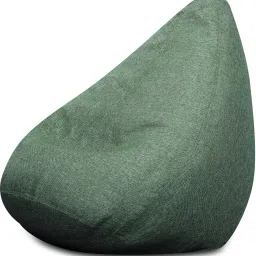 XL ORGANIX Collection, Organic Jute Fabric Green Color, Classic Teardrop Bean Bag With Bean Filling-picture-17