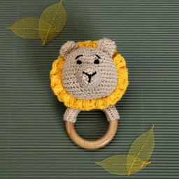 Crochet Baby Rattle for Newborn, Crochet Lion Rattle cum Soft Toys, gift toys Rattle-image-52