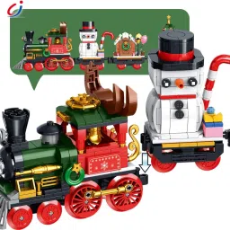 construction blocks kit Christmas train models of vehicles-11