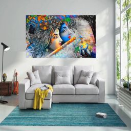 91 cm Beautiful 3D Radha & krishna animated wall sticker_New_Relist Self Adhesive Sticker-image-47