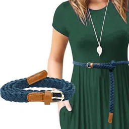 aakriti Women Casual, Formal, Party, Evening Blue Fabric Reversible Belt-picture-37