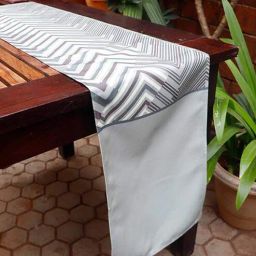 zeba Hallelujah (12x84) White & Grey Polycanvas Table Runner-picture-38
