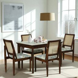 woodsworth from pepperfry Mayer Sheesham Wood 4 Seater Dining Set With Marble Top In Scratch Resistant Provincial Teak Finish-picture-41