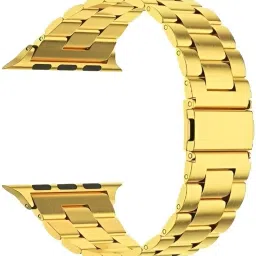 PREMBROTHERS Stainless Steel Metal Chain Butterfly Closure Lock with Folding Metal Claps Classic Buckle Wrist Watch Strap, 42mm/44mm for watch Series 1/ Series 2/ Series 3/ Series 4/ Series 5 (Watch Not Included Only) Smart Watch Strap-18