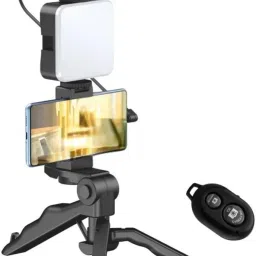 Mobtude Mini Camera Tripod Stand withBluetooth Selfie Remote & Collar Mic, Mobile Holder Tripod Kit-image-81