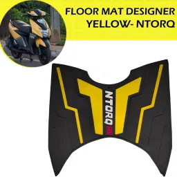 ZAT-NTYG254 Floor Mat | Tvs Ntorq 125 | Foot Mat | Washable Mat | Yellow & Black TVS Ntorq 125 Two Wheeler Mat-image-55