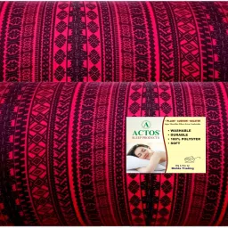 Round Microfibre Geometric Bolster Pack of 2-image-85