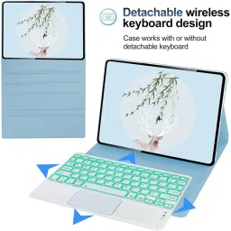TECPHILE LX2115T Keyboard Case for Lenovo Tab P11 2nd Gen 11.5” 2023 with Touchpad Bluetooth Standard Tablet Keyboard Compatible with Desktop, Laptop, Mac image 5