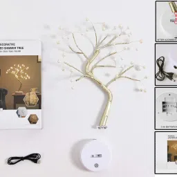 refulgix Bonsai Desk Tree LED Battery Powered or USB Adapter Top Decoration Table Lamp image 3