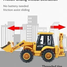 xortic PULL BACK JCB TOY FOR KIDS WITH UNBREAKABLE TOY 2 IN 1 image 3