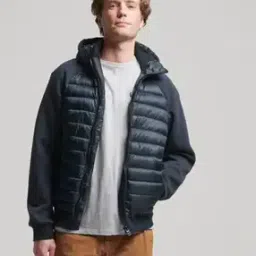 Hooded Storm Hybrid Padded Regular Fit Jacket-image-8