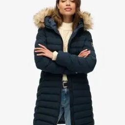 Fuji Faux Fur Hood Mid Length Jacket-picture-24