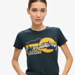Women Brand Print Fitted Crew-Neck T-Shirt-image-27