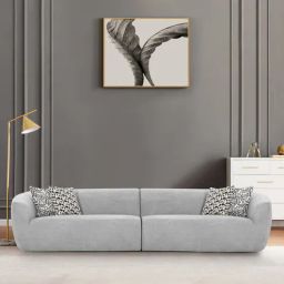 casacraft from pepperfry Palm Spring Fabric 4 Seater Sofa in Grey Colour-picture-21