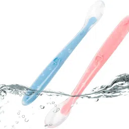 2 Soft Tip Silicone Spoon, Multicolor- Silicone-15