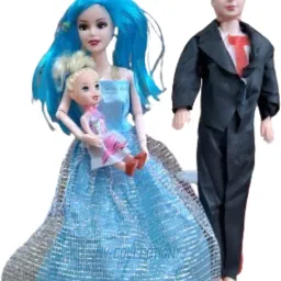 Couple Doll Set Dress Folding Hands Legs Moving Neck (Multicolor)-24