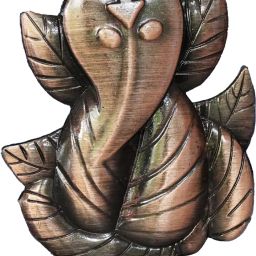 Decorative brass car dashboard idols metal leaf shaped Ganesha Decorative Showpiece - 7 cm-image-64