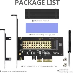 microware M.2 NVMe 8 GB Desktop, Desktop Black M.2 Internal Solid State Drive (SSD) (M.2 NVME to PCIe 3.0 x4 Adapter with Aluminum Heatsink Solution) image 5