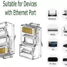 SVDK 12 Sets of RJ45 Network Connectors and Boot Caps combo, Crimp Network Connectors Lan Adapter image 4