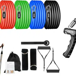 Dynamic Fitness Combo Of Countable Hand Gripper & Resistance Bands Set Fitness Accessory Kit Kit-picture-13