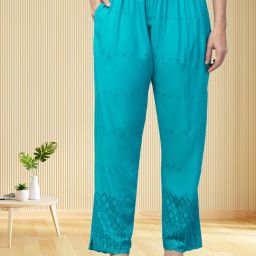 Women Regular Fit Light Green Viscose Rayon Trousers-image-60