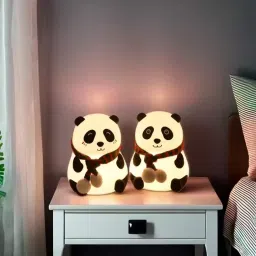 Panda Lamp Cute Silicone Kawaii Night Lamp For Bedroom With Touch Gesture 7Color Night Lamp-28