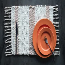 inside styles White Cotton Striped 19 X 13 inches Placemat-picture-10