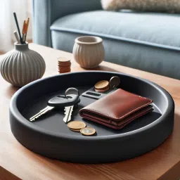 Round Tray for Desk Organizer - 3D Printed Round Tray Plastic Key Holder-image-22