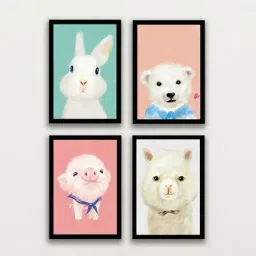 art street Multicolour Engineered Wood (Set of 4) Art Panels-picture-14