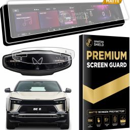 spartan shield Screen Guard for MAHINDRA BE 6 || [12.3 Inch Infotainment + 12.3 Inch Instrument Cluster] Full Dual Touchscreen Setup + Steering Cluster Protector|| Anti Fingerprint || Scratch Resistant || BE6 Car Display MATTE Accessory 2025 [Not Tempered Glass]-image-32