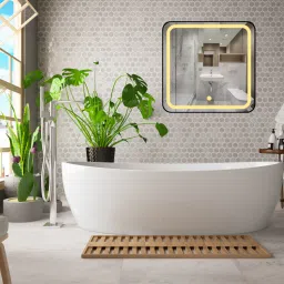 ledmirror.in Modern Square Wall LED Mirror with Anodized Aluminum Frame Rose Gold Matte Black Brushed Silver-picture-30