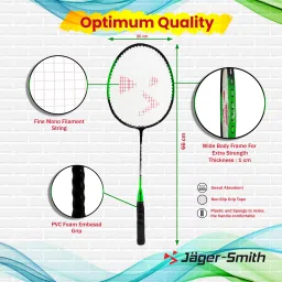 jager-smith PB-2000 Combo, JSBN-101 & Featherlite 2 Shuttle Badminton Kit image 2