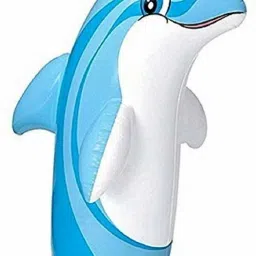 Inflatable PVC Sand Base Dolphin Shape Hit Me 3D BOP Bag (Blue) Inflatable HitMe Toys-26