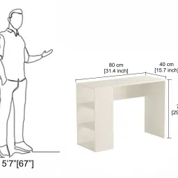 furneaser Lexus Computer Table with Shelf, Laptop Table Standard Size, Engineered Wood Study Table image 4