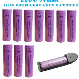 10 X EASTAR 18650 3.7V 2200 MAH LITHIUM ION RECHARGEABLE BATTERY CELL CHARGER Electronic Components Electronic Hobby Kit-15