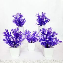 0017_Royal purple 0017_ Royal purple artificial plants piece of 5 with stone Bonsai Wild Artificial Plant with Pot-image-87