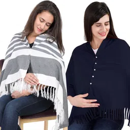 lula mom Lulamom Multi-Purpose Breast Feeding Nursing Shawl - Pack of 2 Feeding Cloak-picture-26