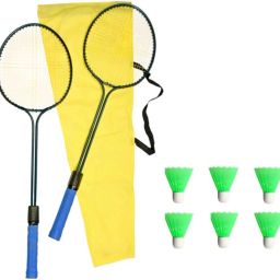 Double-Shaft Badminton Racquet with 4 Nylon Shuttle | Durable & Lightweight | Badminton Kit-image-53